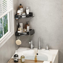Load image into Gallery viewer, Multifunctional Rustproof Shower Caddy with Hooks - 3-Pack Corner Shelves