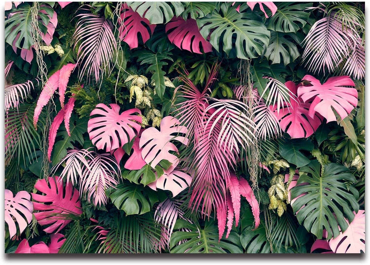 Stunning Silk Tropical Plant Mural Wallpaper - 158" x 110", Non-Self-Adhesive