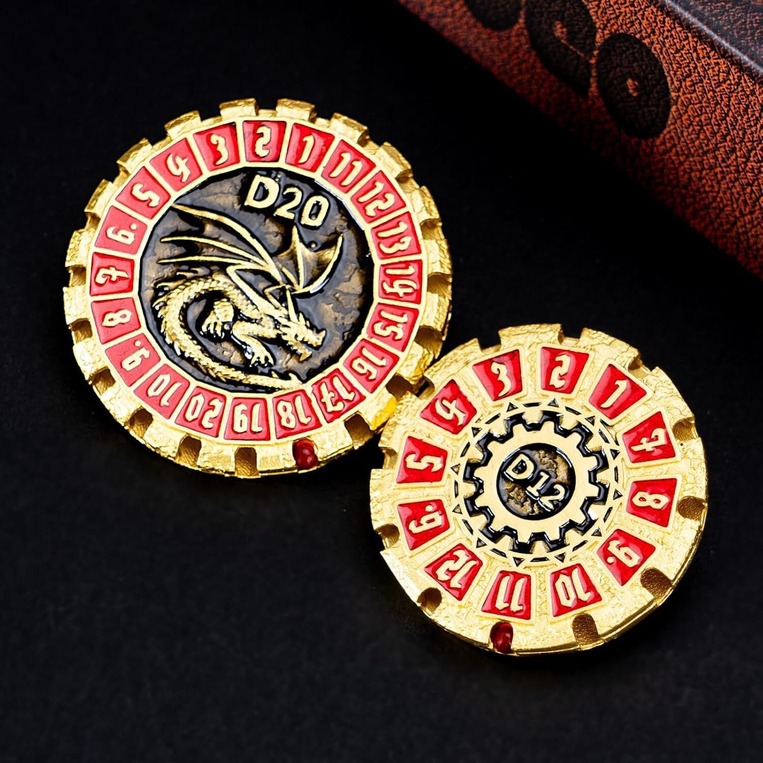 Auditory Delight: 7-Piece Dungeons and Dragons Metal Dice Set with Dragon Design