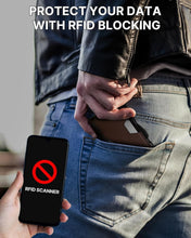 Load image into Gallery viewer, Brown RFID Wallet with Magnetic Bifold - Slim Design for Quick Card Access