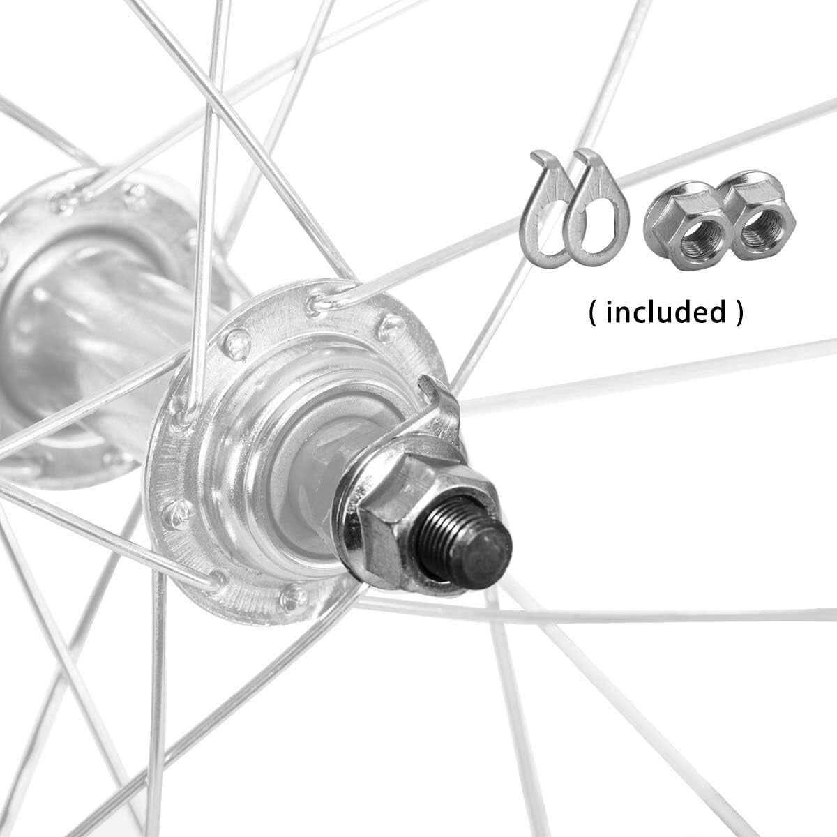 14 Inch Kids Bike Replacement Wheel with Solid Rubber Tire in Pink & Black