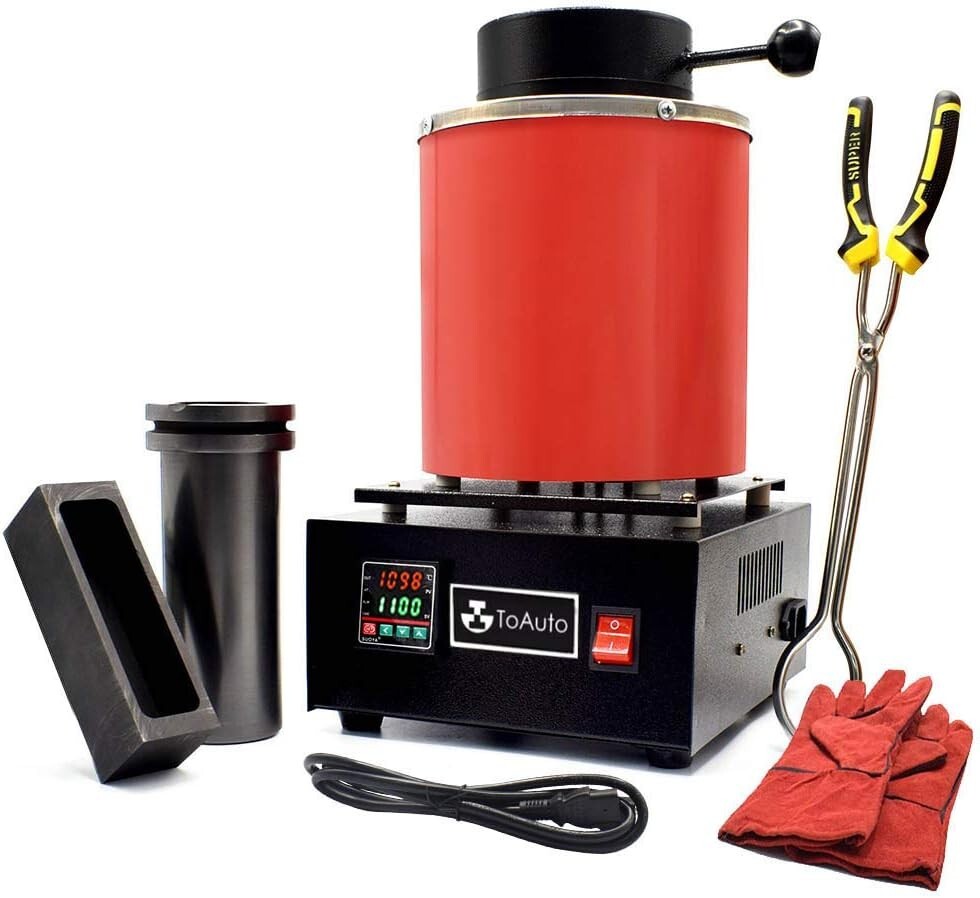 3KG Gold Melting Furnace - 1400W Digital Electric Kit with Graphite Crucible