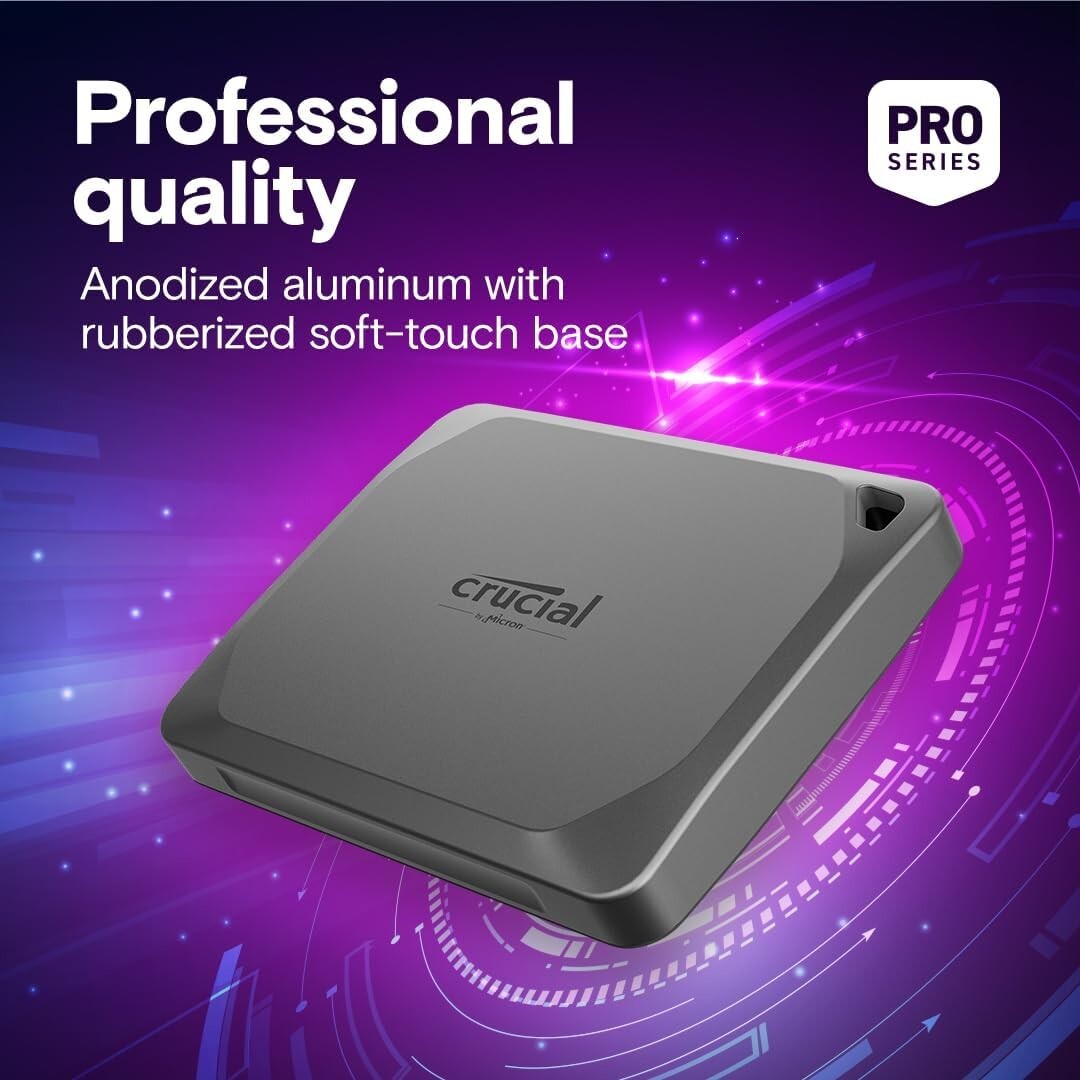 1TB Crucial X9 Pro SSD - USB-C, Compact Design for Photographers & Videographers