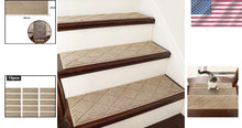 Load image into Gallery viewer, Indoor Non-Slip Carpet Stair Mats 28in x 9in - 15 Piece Set for Elegant Safety