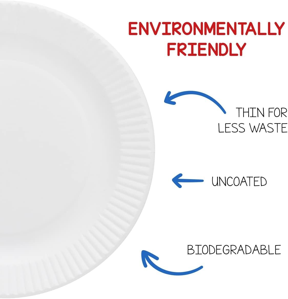 Eco-Friendly 6" Uncoated White Paper Plates - 1,000 Bulk Pack for Parties