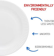 Load image into Gallery viewer, Eco-Friendly 6" Uncoated White Paper Plates - 1,000 Bulk Pack for Parties