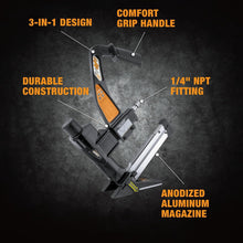 Load image into Gallery viewer, Pneumatic 3-in-1 Flooring Nailer/Stapler for 15.5 &amp; 16-Gauge Installation, Black
