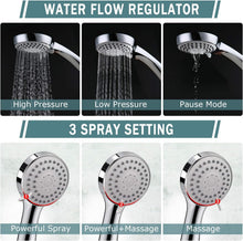 Load image into Gallery viewer, Chrome Plated High Pressure Shower Head &amp; Handheld Filter Combo with 60'' Hose