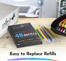 Load image into Gallery viewer, Deluxe 96-Piece Glitter Gel Pen Set with 48 Refills – Perfect for Adult Coloring