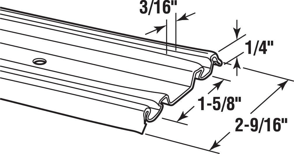 48-Inch Roll-Formed Steel Track for By-Passing Mirror Doors in Champagne Gold