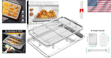 Load image into Gallery viewer, Stainless Steel Air Fryer Basket Set with 30 PCS Parchment Paper - 18.6" x 12.8"