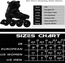 Load image into Gallery viewer, High-Performance Black Inline Skates for Expert Unisex Skating - Size 8.5/9.5
