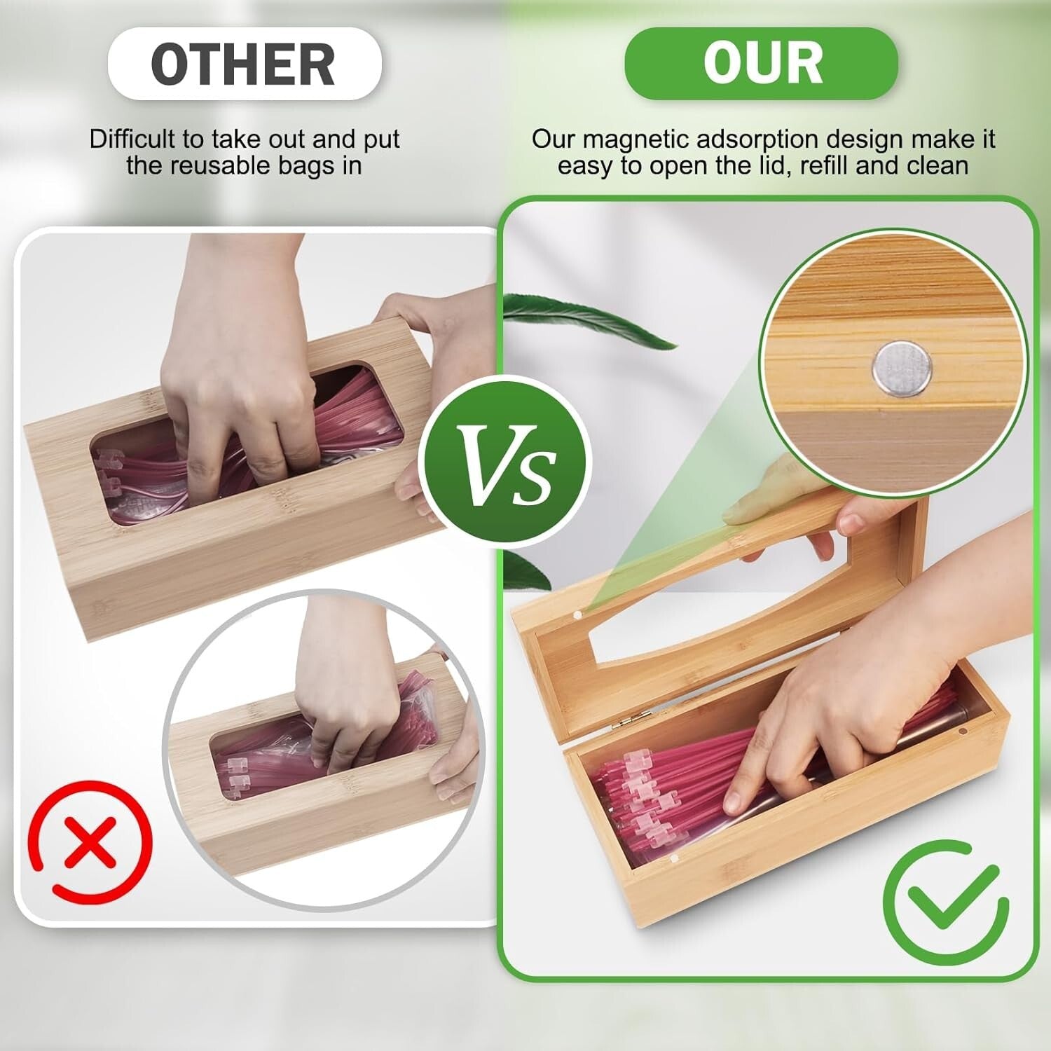 Elegant 5-In-1 Kitchen Drawer Organizer with Bamboo and Plastic Wrap Holder