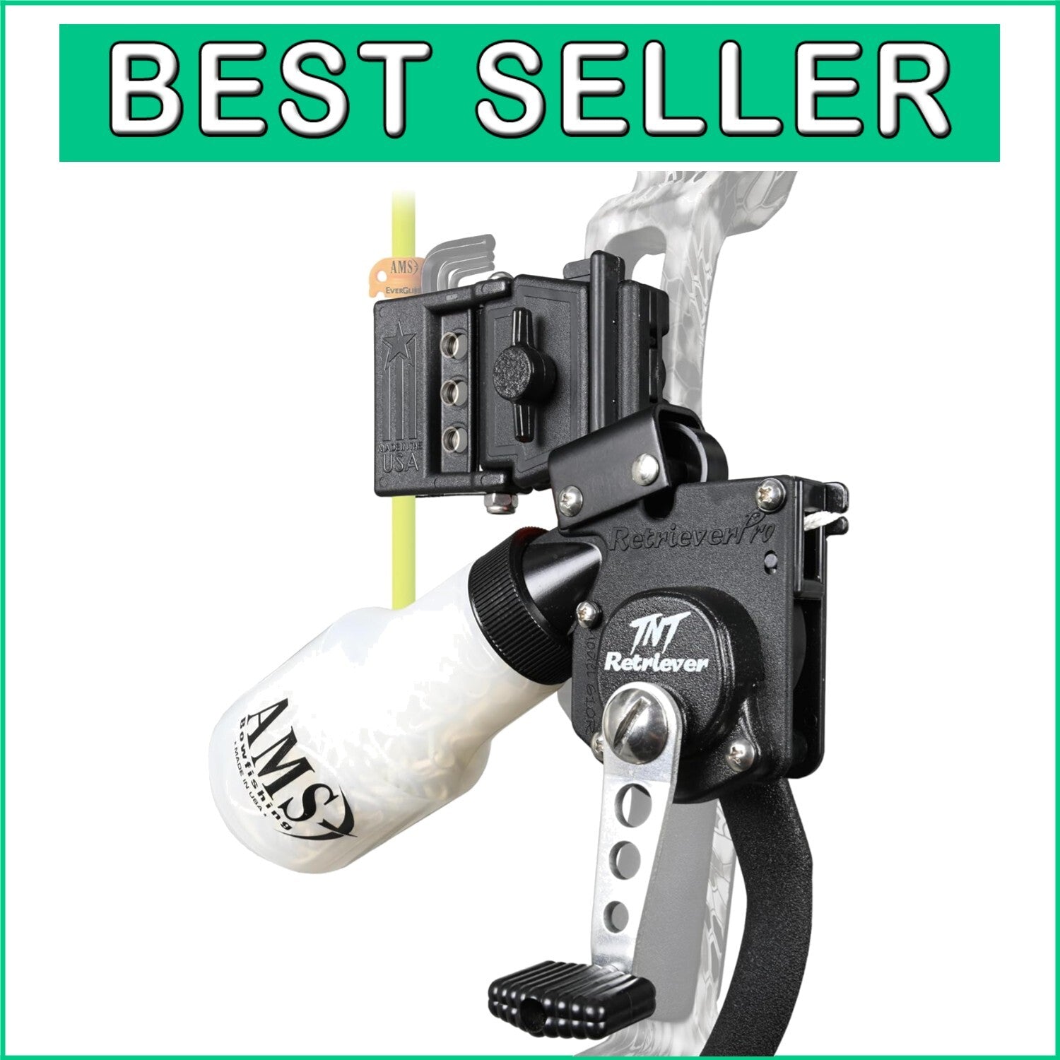 Durable Stainless Steel Retriever TNT Bowfishing Reel with Quick-Release Mount