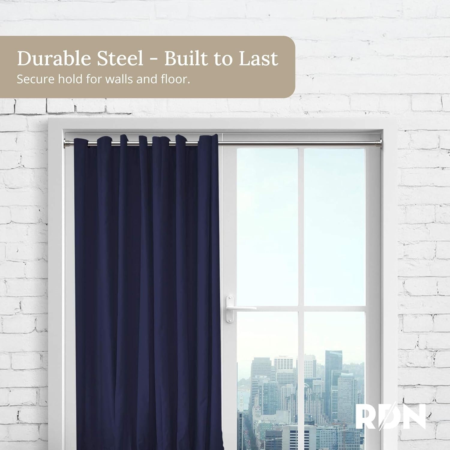 Durable Heavy-Duty Tension Rod - Fits 80-120 Inches for Curtains & Room Dividers