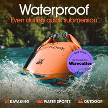 Load image into Gallery viewer, Lightweight Orange 55L Waterproof Backpack Sack with Phone Case for Kayaking