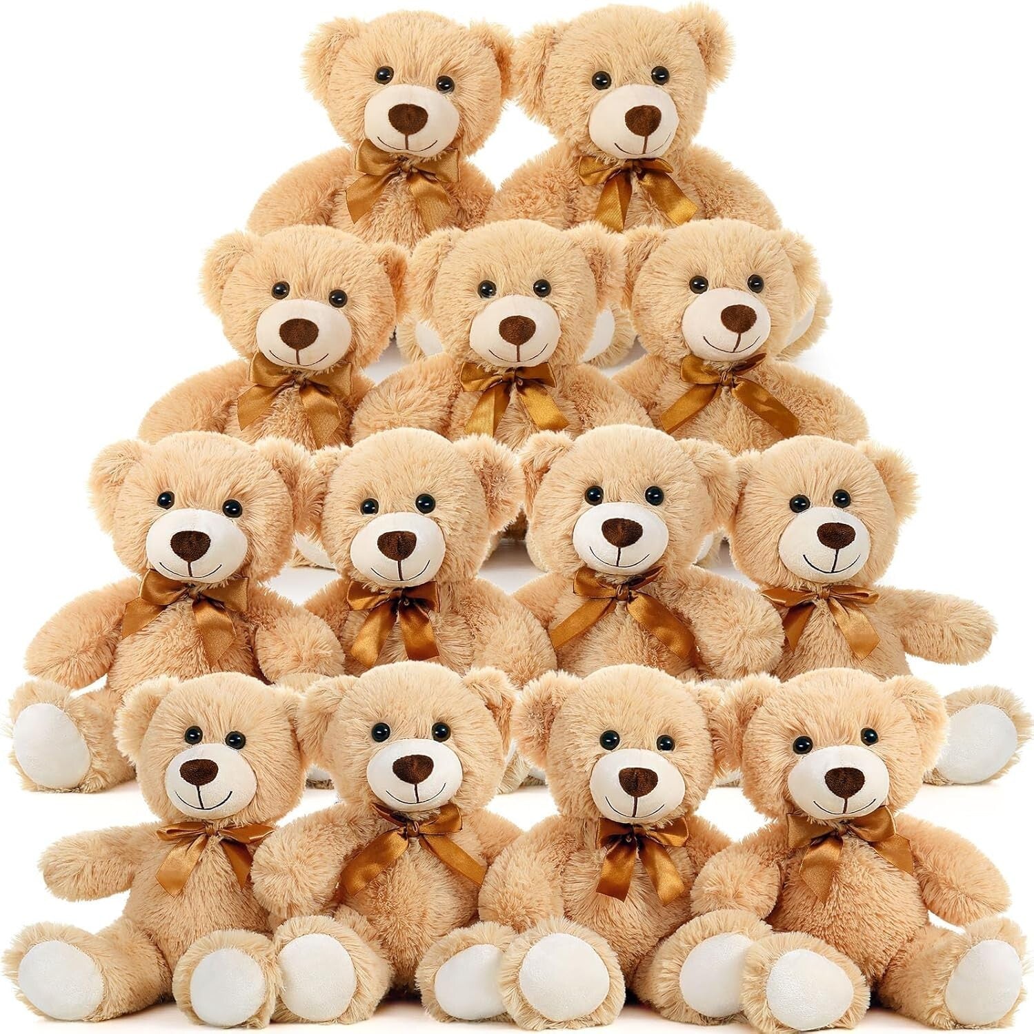 Adorable 13Pcs Bulk Soft Teddy Bears - Perfect for Celebrations & Events