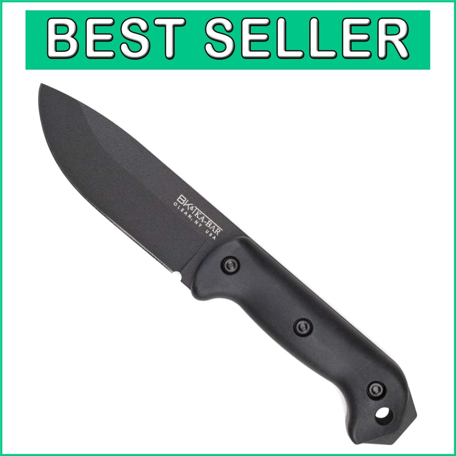 Ethan Becker Carbon Steel Fixed Blade Knife with Comfortable Grip & Sheath