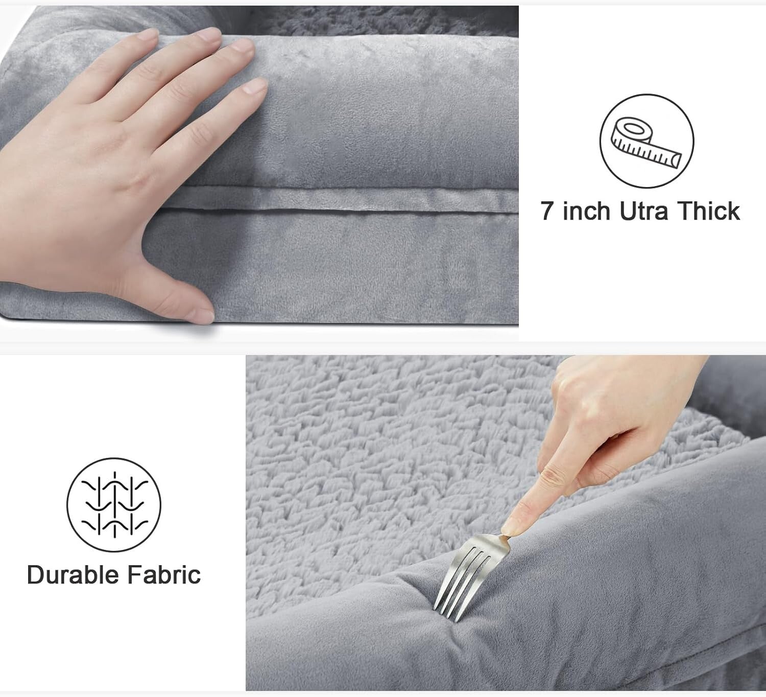 Large Cozy Dog Bed with Anti-Slip Bottom & Memory Foam Bolster for Extra Comfort