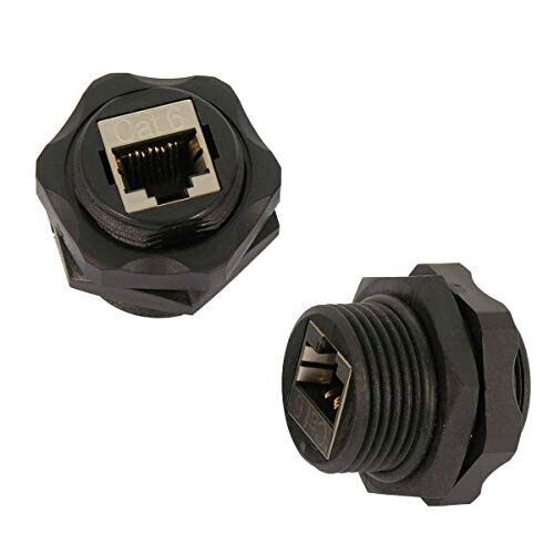High-Quality Shielded RJ45 Female Coupler - 10 Pack with IP67 Water Protection