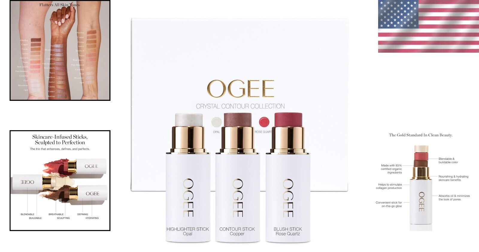 Nourishing Face Stick Trio: Certified Organic Beauty Collection for Smooth Skin