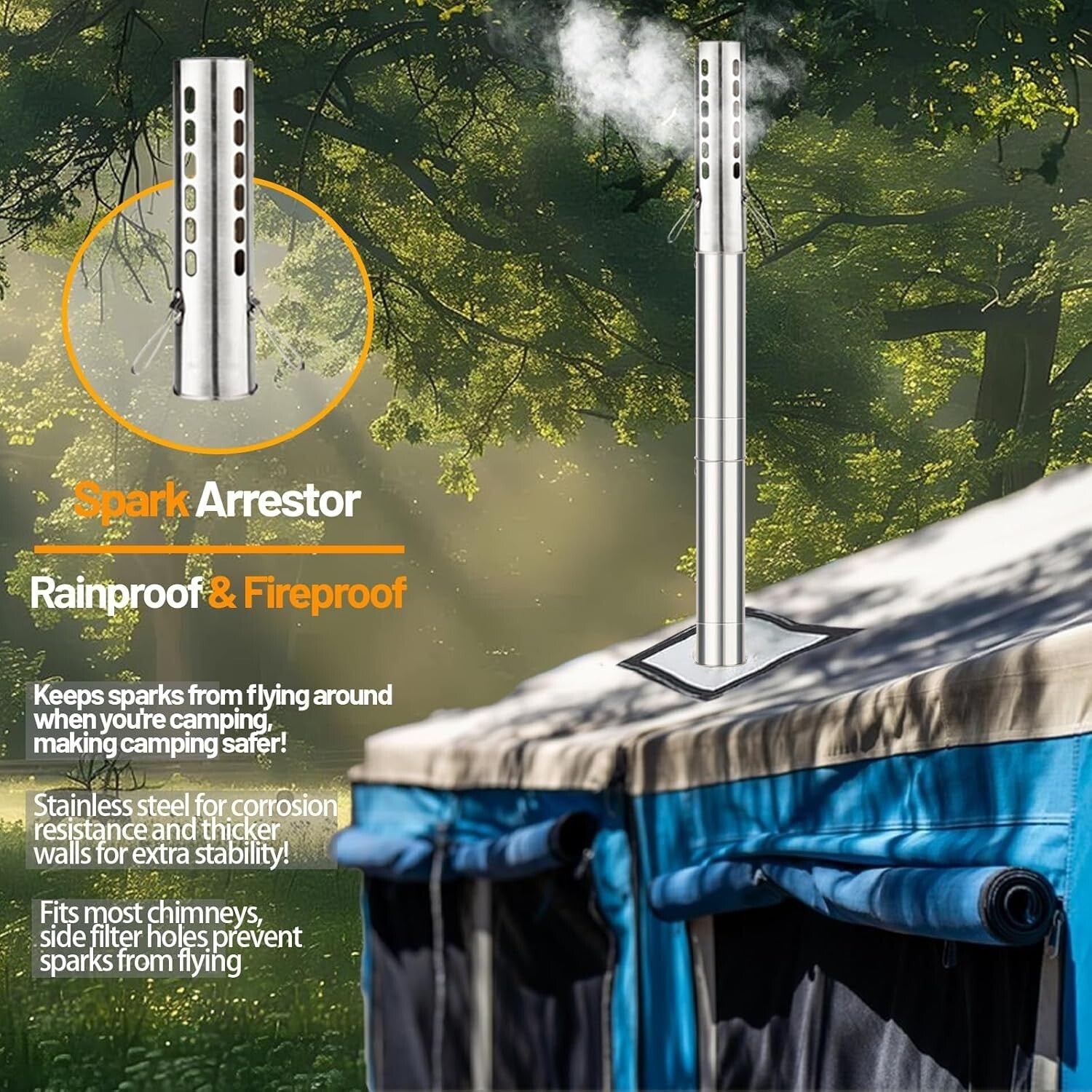 Durable Cast Iron Camping Wood Stove with Included Accessories for Winter Fun