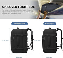 Load image into Gallery viewer, Convertible Carry-On Backpack - 50L Large Laptop &amp; Shoe Compartment Bag in Black