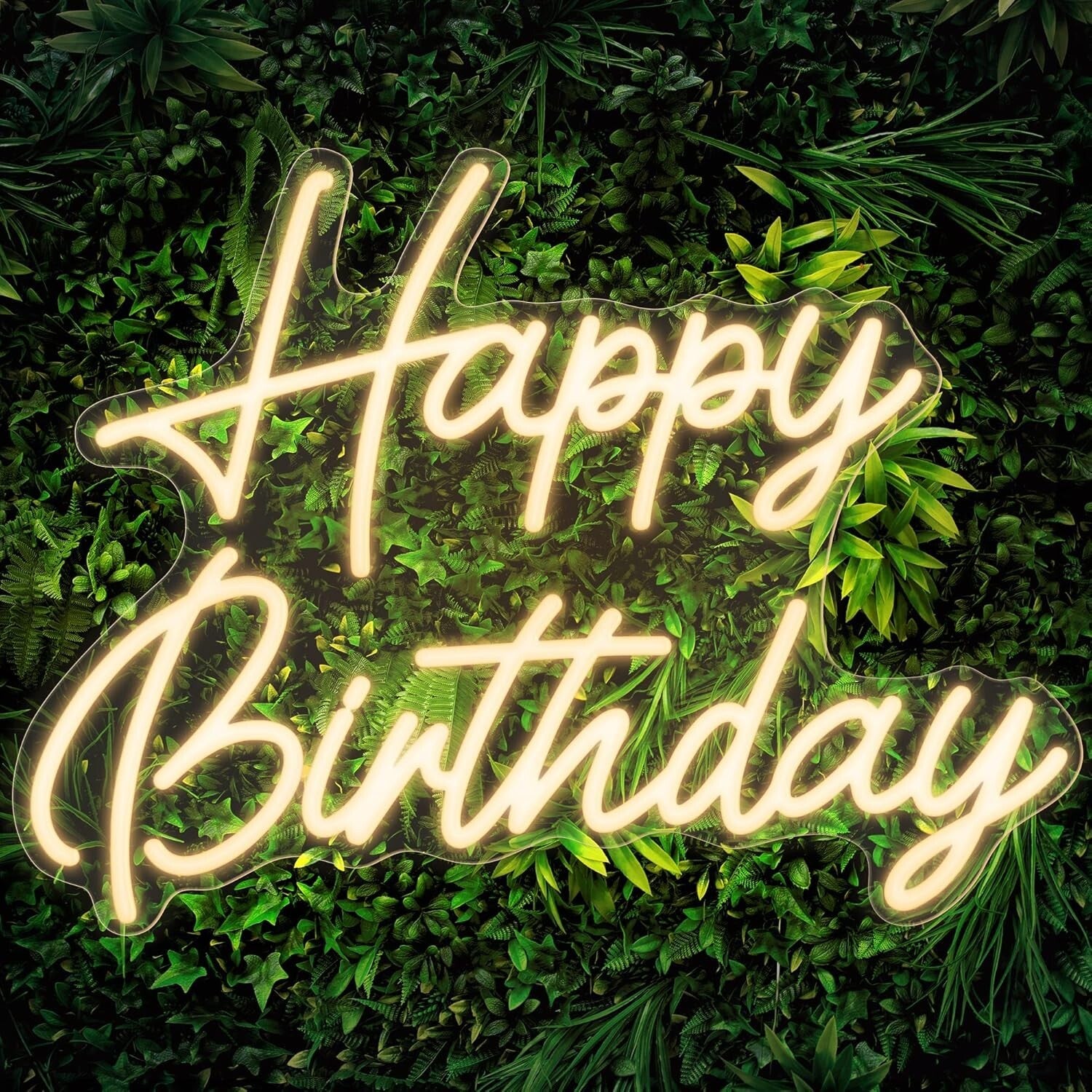 Sturdy and Lightweight Neon Happy Birthday Sign 16.5"x12.2" - Joyful Decor