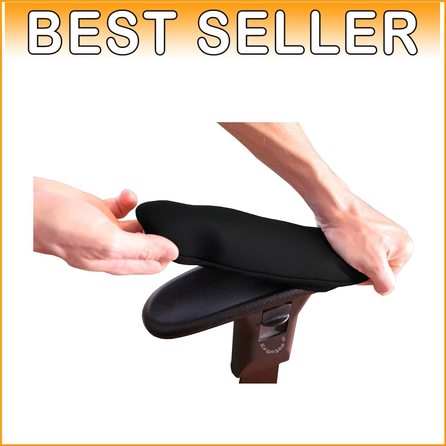 Comfortable Chair Arm Pad Covers - Stretch Neoprene, Easy Installation, Black