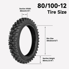 Load image into Gallery viewer, Heavy-Duty 60/100-14 + 80/100-12 Tires &amp; Inner Tubes for Smooth Motocross Rides