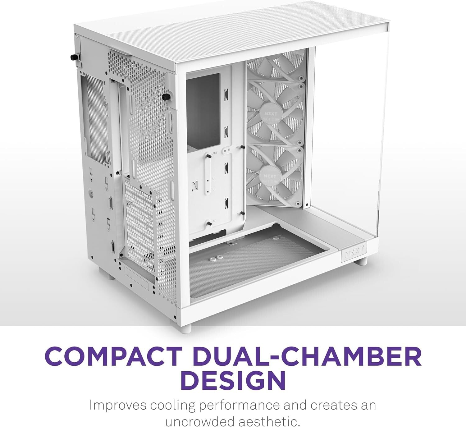 Compact H6 Flow RGB Airflow Case with Dual-Chamber Design & Cable Management