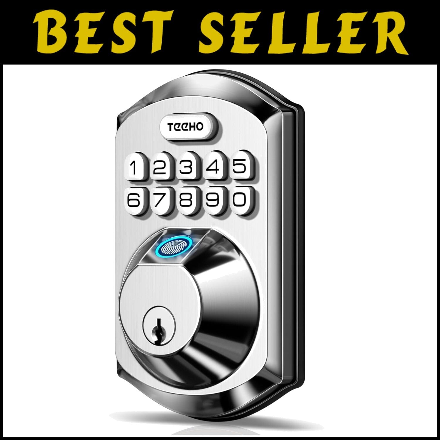 Fingerprint Keyless Entry Door Lock - Smart Satin Nickel Deadbolt with Auto Lock