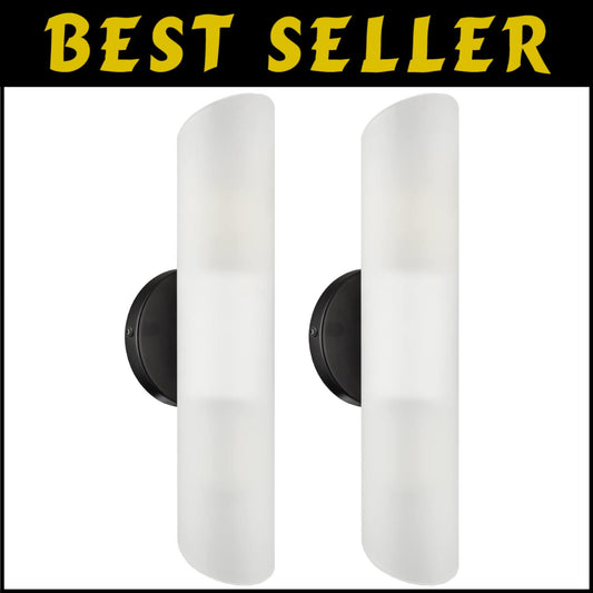 Elegant Black Bathroom Wall Sconces with Frosted Glass - Modern Farmhouse Design