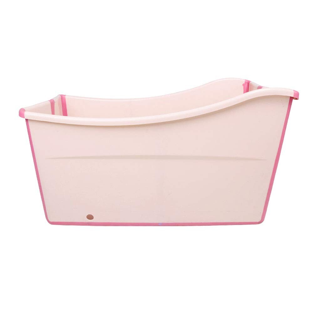 Freestanding Foldable Pink Bath Tub for Kids and Petite Adults - Space Saving