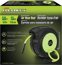 Load image into Gallery viewer, Premium Hybrid 3/8" x 50 ft. Air Hose Reel - Retractable, Heavy Duty, ZillaGreen