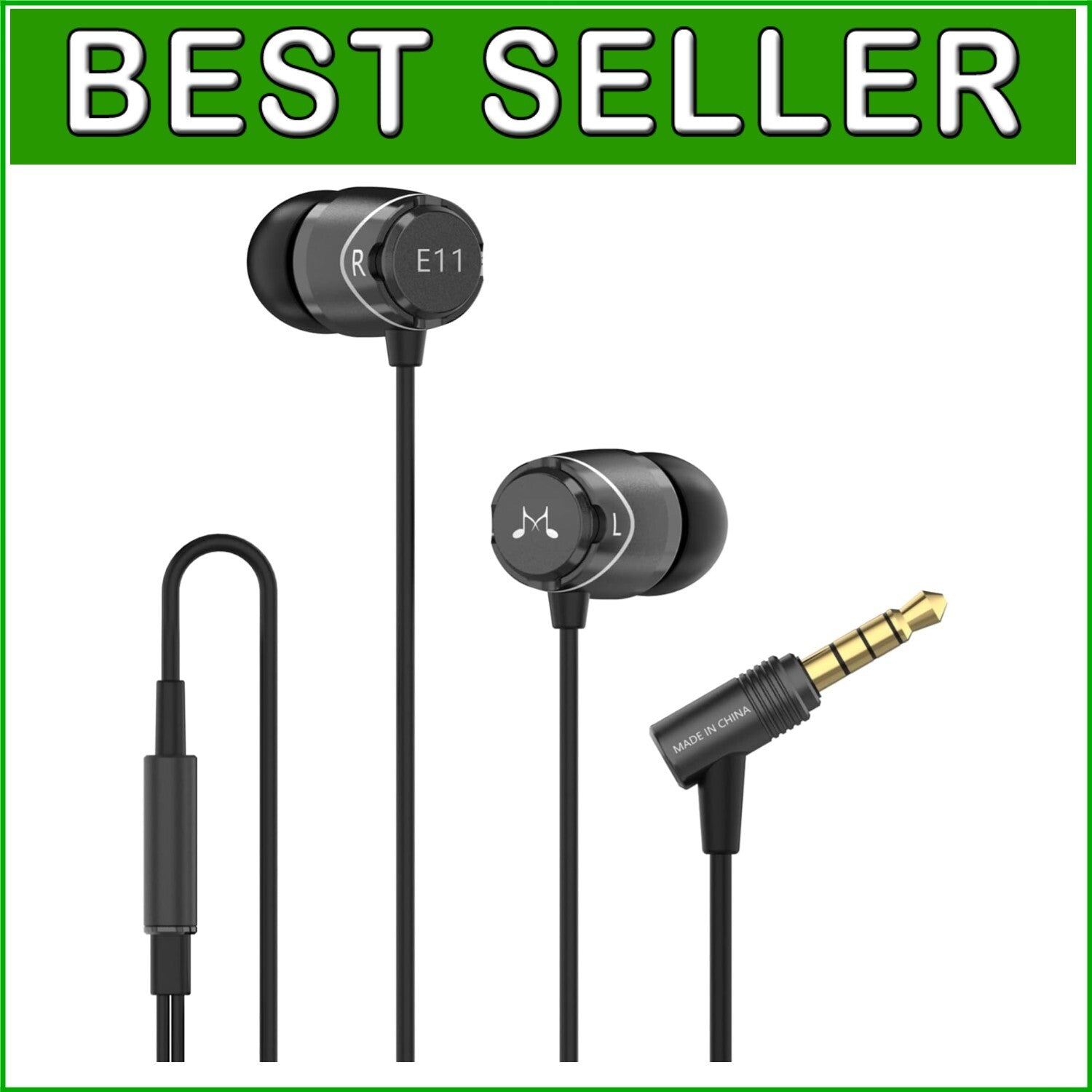 Dynamic Driver In-Ear Earbuds with Comfortable Fit & Noise-Canceling Features