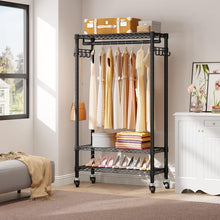 Load image into Gallery viewer, Compact Garment Rack with Lockable Wheels &amp; 374 lbs Capacity for Small Spaces