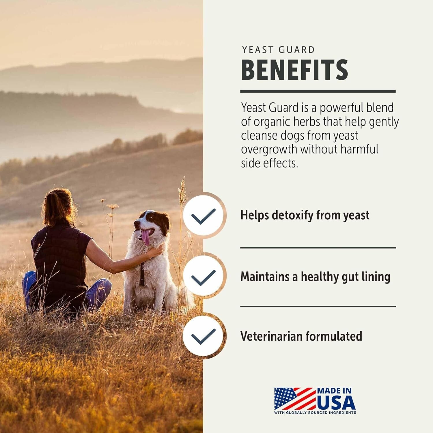 Dog Yeast Control Powder with Organic Ingredients - Supports Healthy Skin & Ears