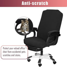 Load image into Gallery viewer, Universal Black Stretch Chair Covers - 4 Pack Machine Washable Office Slipcovers