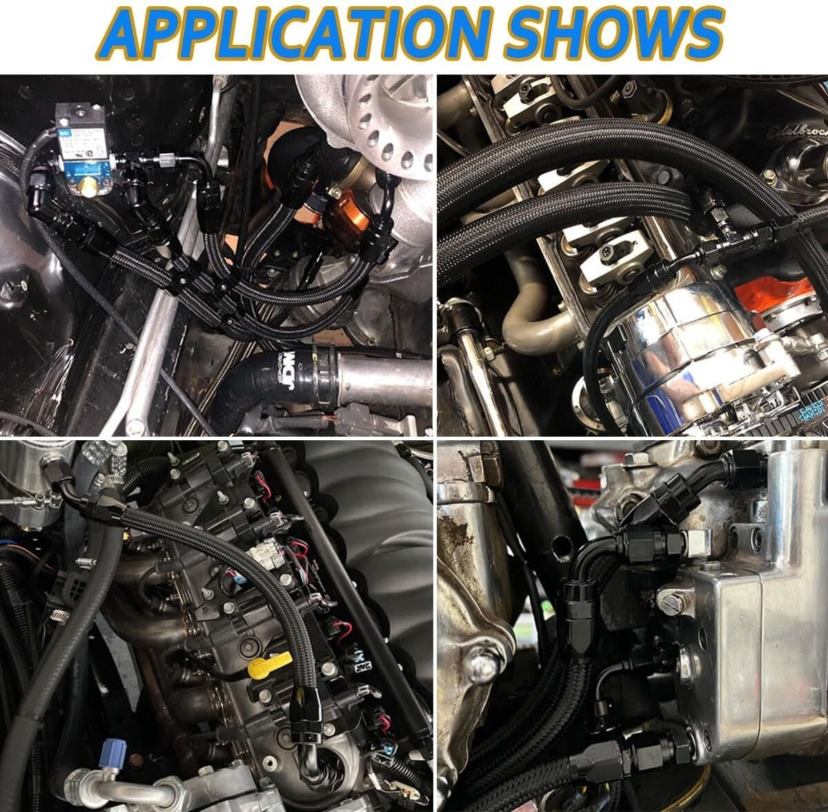 Durable 6AN 20FT Nylon Stainless Steel Braided Fuel Line with 10PCS Fittings