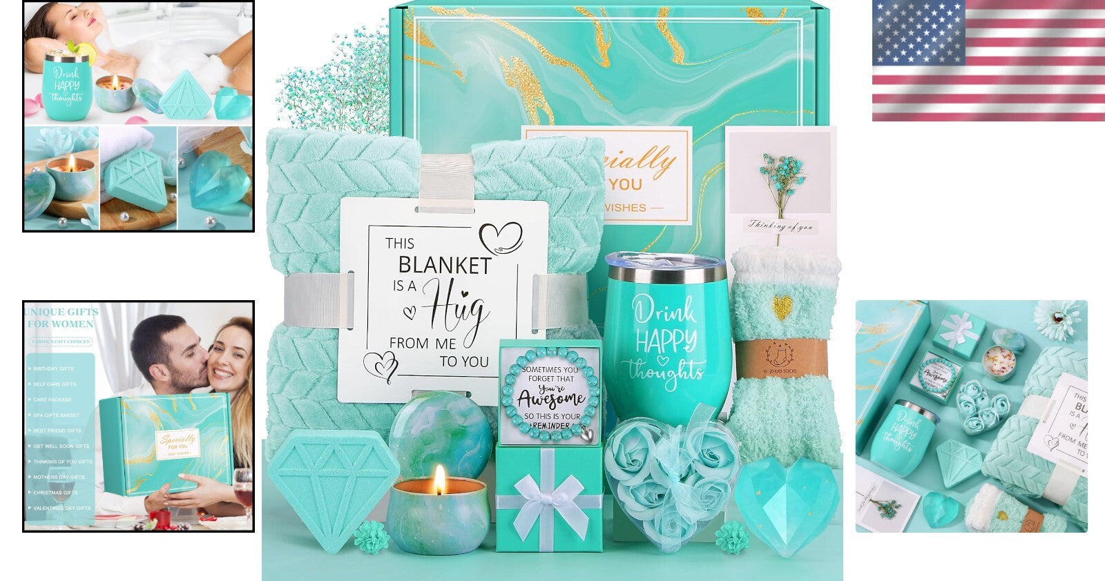 Elegant Self-Care Gift Set - Relaxation Spa Basket for Women, Unique Birthdays