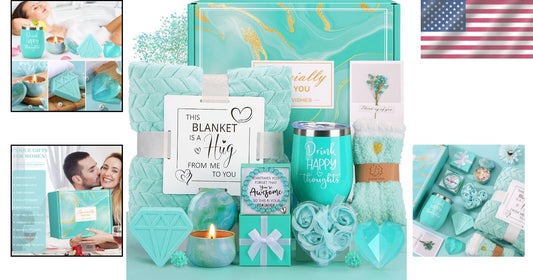 Elegant Self-Care Gift Set - Relaxation Spa Basket for Women, Unique Birthdays