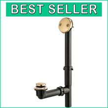 Load image into Gallery viewer, Complete Tub Drain Kit with Instant Pop-Up Tip-Toe Stopper - Champagne Bronze