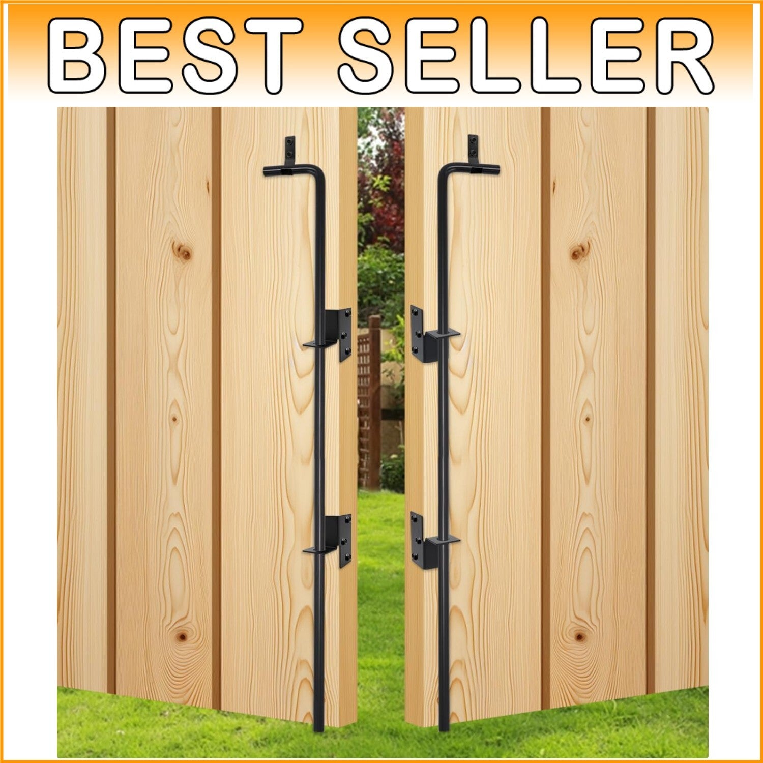 Cane Bolt Heavy Duty Gate Rod 36 Inch - Locking Double Door Set for Security