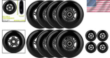 Load image into Gallery viewer, Versatile 80mm Inline Skate Wheels with Premium ABEC-9 Bearings - 8-Pack