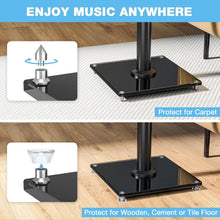 Load image into Gallery viewer, Premium 28-Inch Swivel Speaker Stand Set with Glass Base and Floor Protection