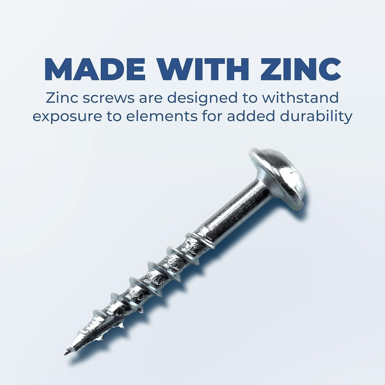Self-Tapping Zinc Pocket Screws, 1 1/4 Inch - Ideal for Woodworking - 5000 Count