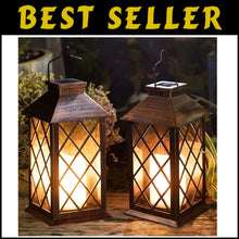 Load image into Gallery viewer, Waterproof Solar Powered 14" Lanterns – Stylish Flickering Candle for Outdoors