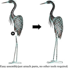 Load image into Gallery viewer, Large Standing Crane Statues - Beautiful Bird Yard Art for Garden Display