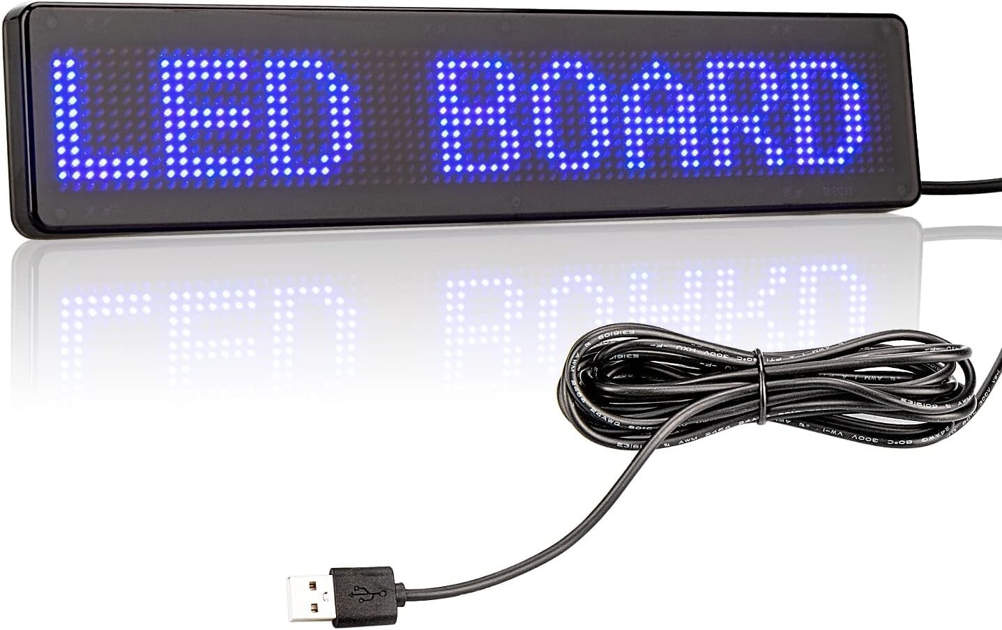 Customizable LED Window Sign - 9" Blue Display for Car, Taxi, Storefront